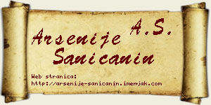 Arsenije Saničanin vizit kartica